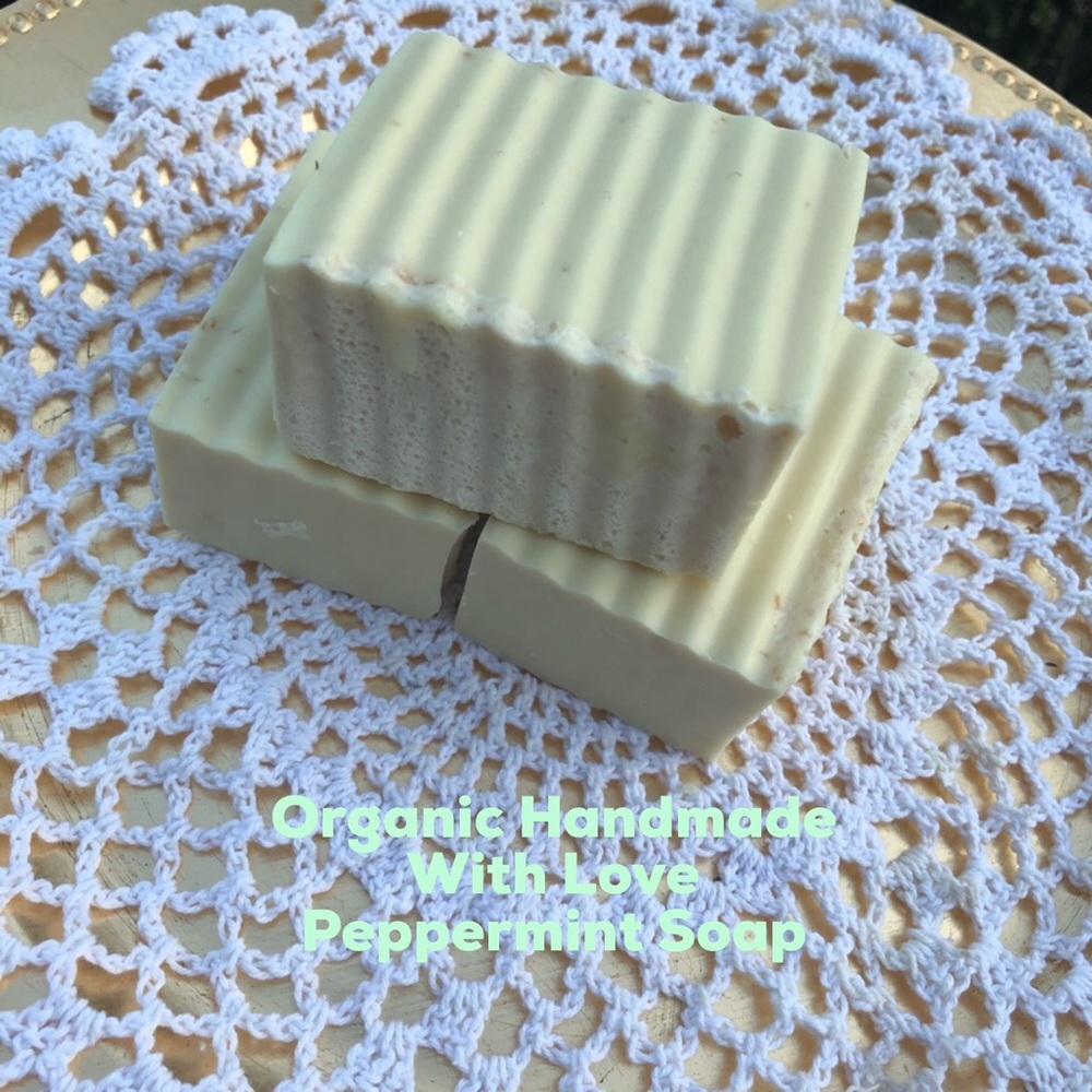 3/$25 Organic Handmade with Love Peppermint Soap